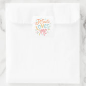 Sticker Carré Jesus Love Me - Design vintage (Sac)