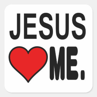 Sticker Carré Jésus m'aime Jésus Cadeaux