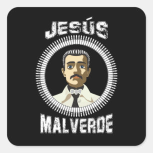 Sticker Carré Jésus Malverde Héros mexicain Cadeau Jesus Malverd