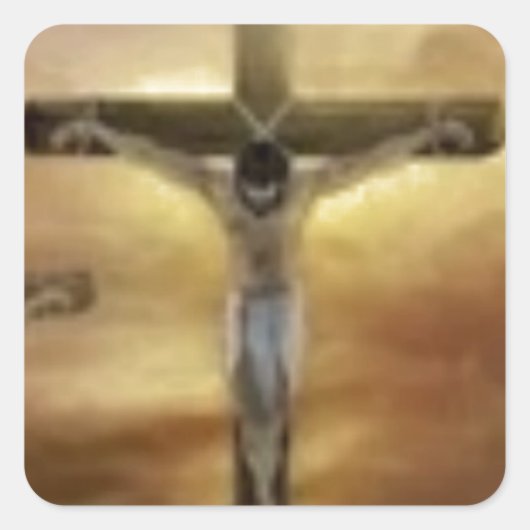 STICKER CARRÉ JÉSUS SUR LA CROIX (Devant)