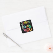 Sticker Carré Jésus t'aime (Enveloppe)