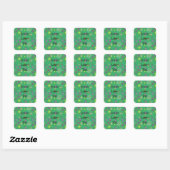 Sticker Carré Jésus vous aime cœurs violets verts (Feuille)