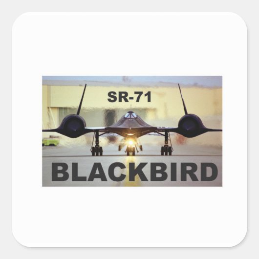 Sticker Carré jet chaud noir (Devant)