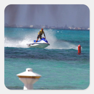 Sticker Carré Jet Ski Paradise