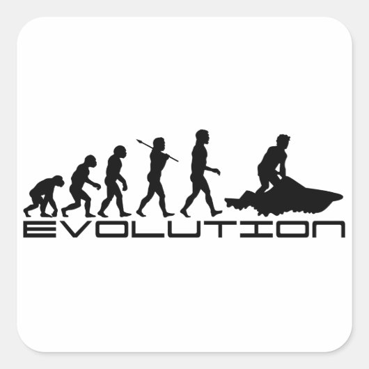 Sticker Carré Jet Ski Ski Eau Sport Évolution Art (Devant)