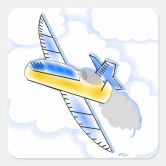Sticker Carré Jets Avions Volant Véhicules Avions (Devant)