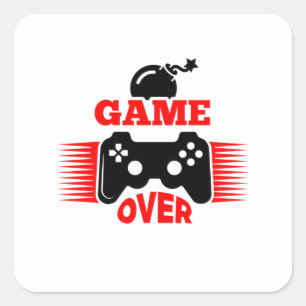 Sticker Carré Jeu cadeau Gamer sur