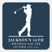 Sticker Carré Jeu d'Anniversaire de Golf de la Marine (Devant)