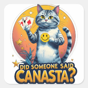 Sticker Carré Jeu de canasta  Stratégie de carte