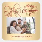 Sticker Carré Jeu de photos en or rouge (Devant)