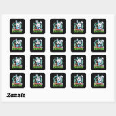 Sticker Carré Jeu de pixels de lapin de Pâques heureux  (Feuille)