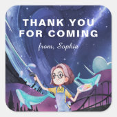 Sticker Carré Jeu de réalité virtuelle Anniversaire Merci (Devant)