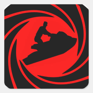 STICKER CARRÉ JEU DE SKI DE JET