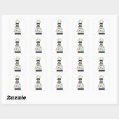 Sticker Carré Jeu d'échecs King comme serveur avec serviette (Feuille)