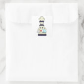 Sticker Carré Jeu d'échecs King comme serveur avec serviette (Sac)