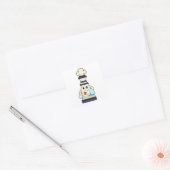 Sticker Carré Jeu d'échecs King comme serveur avec serviette (Enveloppe)