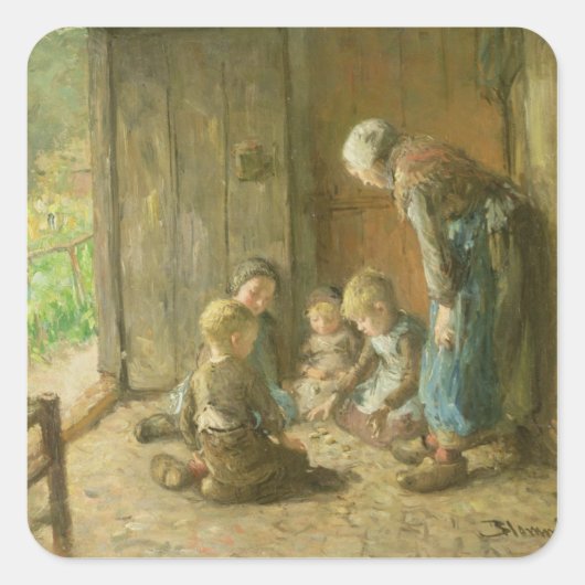 Sticker Carré Jeu des crics sur le seuil (Devant)