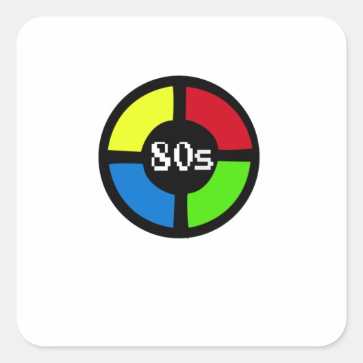 Sticker Carré Jeu - Never Forget Is 80's Gamer Gadget (Devant)