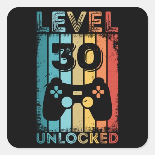 Sticker Carré Jeu niveau 30 déverrouillé 30e anniversaire Jeu ca (Devant)