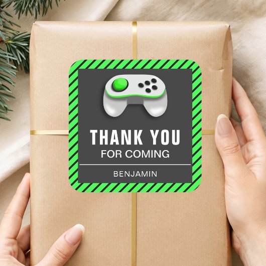 Sticker Carré Jeu Vidéo moderne Anniversaire Fête Favoriser Stic