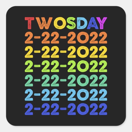Sticker Carré Jeudi 2-22-22 mardi 2 février (Devant)