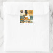 Sticker Carré Jeune garçon pâtissier (Sac)