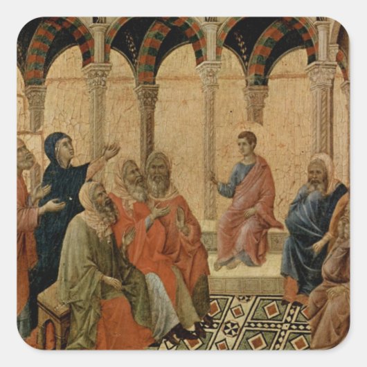 Sticker Carré Jeune Jésus Enseigner dans le Temple (Devant)