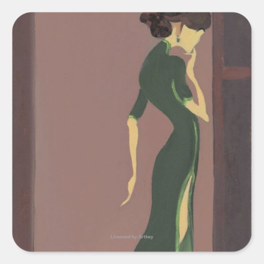 Sticker Carré Jeunes en fleurs No 7 (Devant)