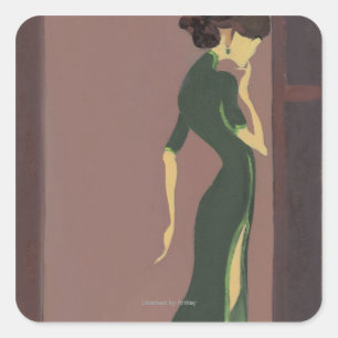 Sticker Carré Jeunes en fleurs No 7