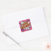 Sticker Carré JEUX ANNIVERSAIRE Fun Rose Moderne (Enveloppe)