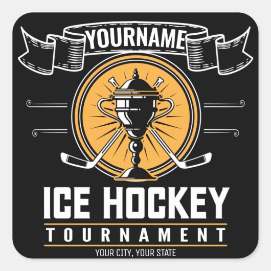 Sticker Carré Jeux de hockey sur gazon (Devant)