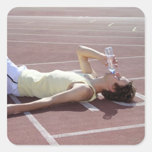 Sticker Carré Jeux Olympiques 2012 Boire après la course (Devant)