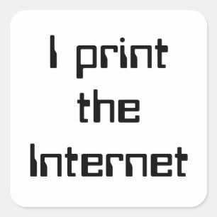 Sticker Carré J'imprime Internet