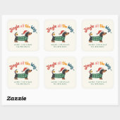 Sticker Carré Jingle All the Way – Cute Holiday Pet Gift & Mail (Feuille)