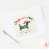Sticker Carré Jingle All the Way – Cute Holiday Pet Gift & Mail (Enveloppe)
