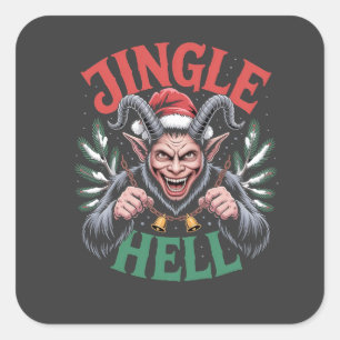 Sticker Carré Jingle Enfer Noël Krampus Evil Noël
