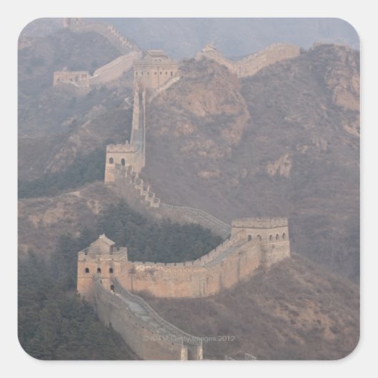 Sticker Carré Jinshanling section, Grande Muraille de Chine (Devant)