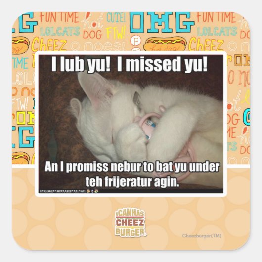 Sticker Carré J'irai vers Yu ! Vous m'avez manqué ! (Devant)