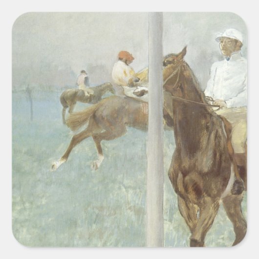Sticker Carré Jockeys Before the Race par Edgar Degas (Devant)
