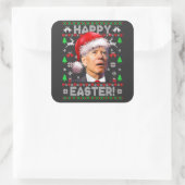 Sticker Carré Joe Biden Bonne Noël de Pâques | Anti Joe Biden (Sac)