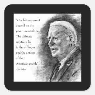 Sticker Carré Joe Biden & Citation