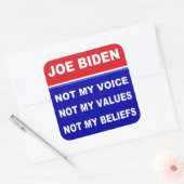 Sticker Carré Joe Biden Pas Ma Voix Valeurs Croyances (Enveloppe)