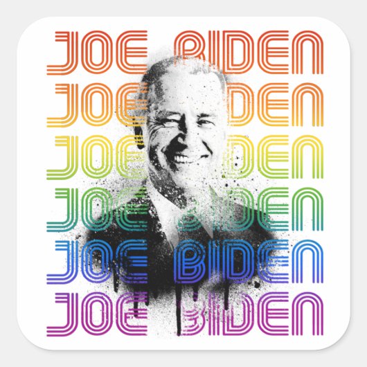 Sticker Carré Joe Biden Pride (Devant)