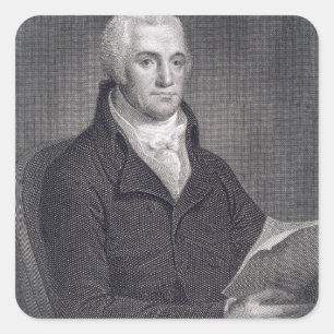 Sticker Carré Joel Barlow (1754-1812), gravé par le brun D de