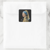 Sticker Carré Johannes Vermeer - Fille avec une oreille perle (Sac)