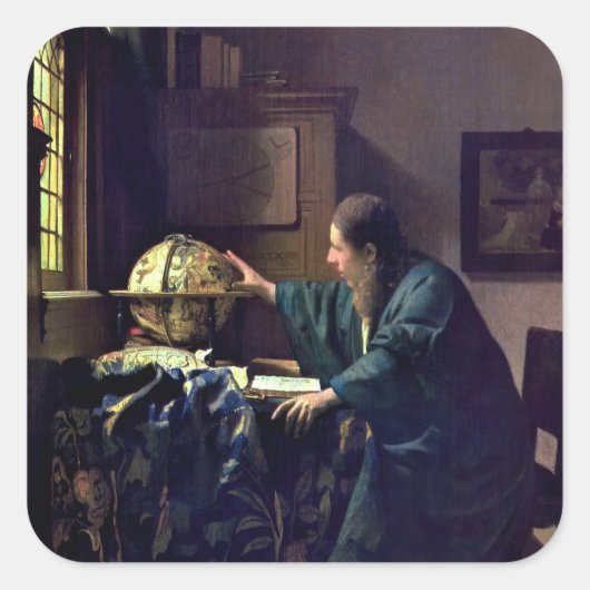 Sticker Carré Johannes Vermeer - L'astronome (Devant)