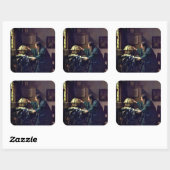 Sticker Carré Johannes Vermeer - L'astronome (Feuille)