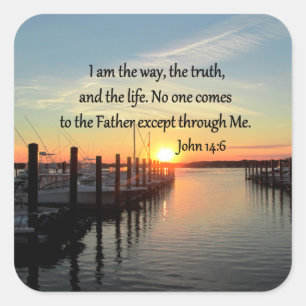 STICKER CARRÉ JOHN 14:6 DESIGN PHOTO SUNSET