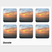 STICKER CARRÉ JOHN 3:16 LEVER LA PHOTO DE L'OCÉAN (Feuille)