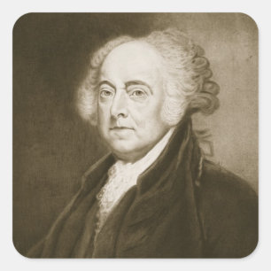 Sticker Carré John Adams, 2ème Président des États-Unis de